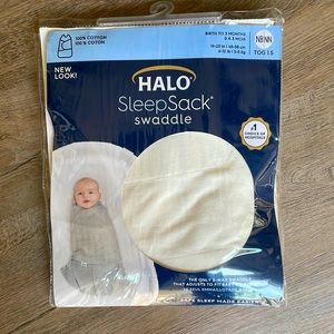 NWT - Halo Sleep Sack Swaddle - Cream - Newborn - in original package fleece